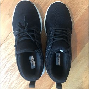 Black, sparkly sneakers
